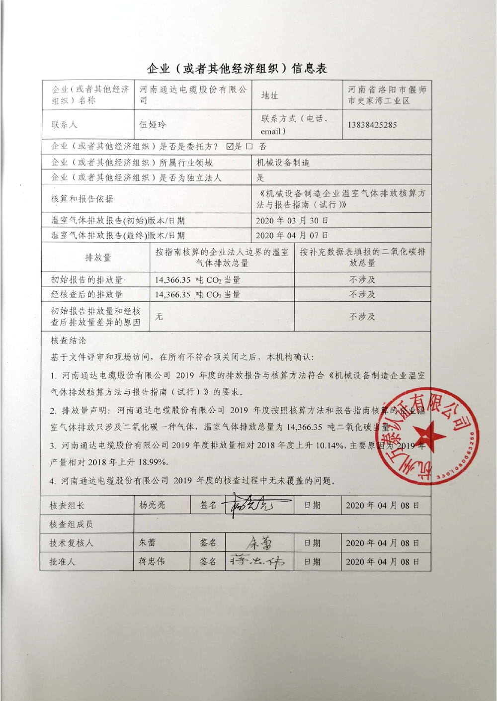2020麻豆啪啪啪网站股份温室气体排放核查报告